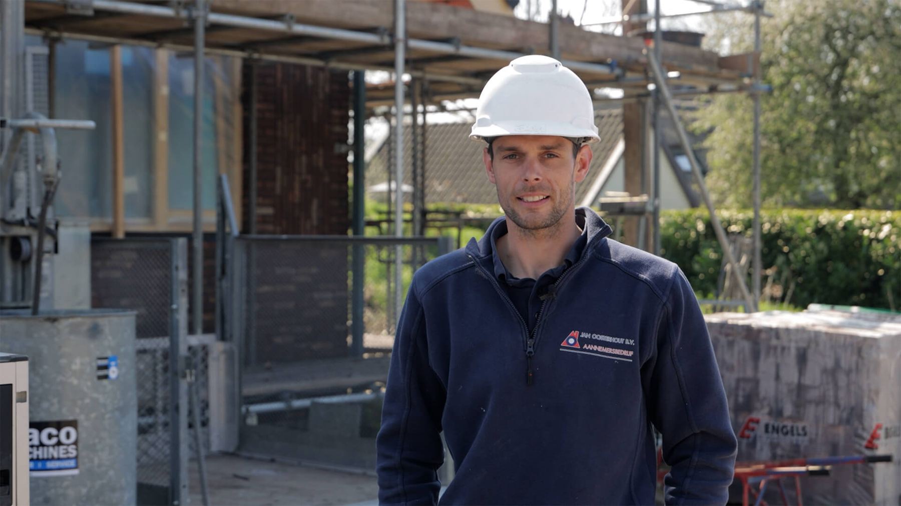 Collega's van Jan Oosterhout op de bouwplaats